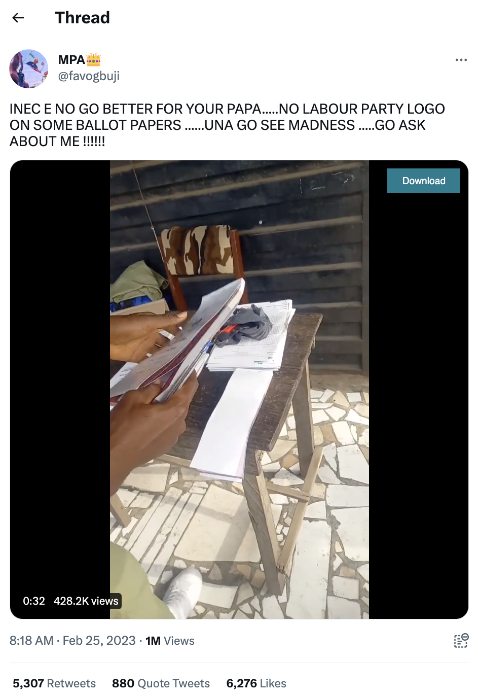 Why the Labour Party’s logo can't be found on some ballot papers in the ongoing Nigeria elections?