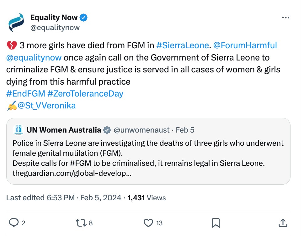 FGM in Sierra Leone: Pro-FGM activists leave little digital footprints