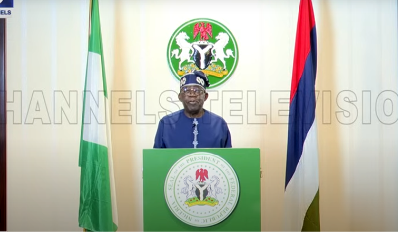 FACT-CHECK: President Tinubu was not flanked by Russian flag during address to protesting Nigerians
