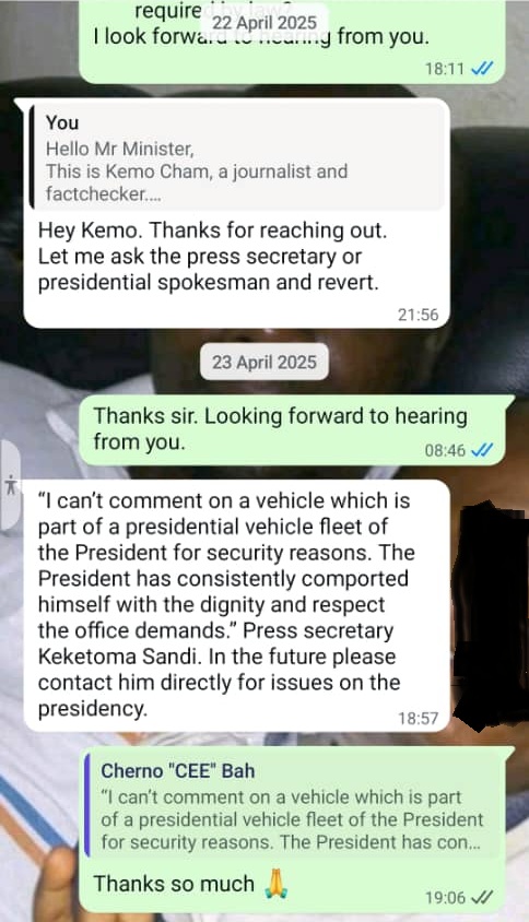 FACT-CHECK: Did Sierra Leone President Maada Bio receive vehicle gift from Chinese investor?