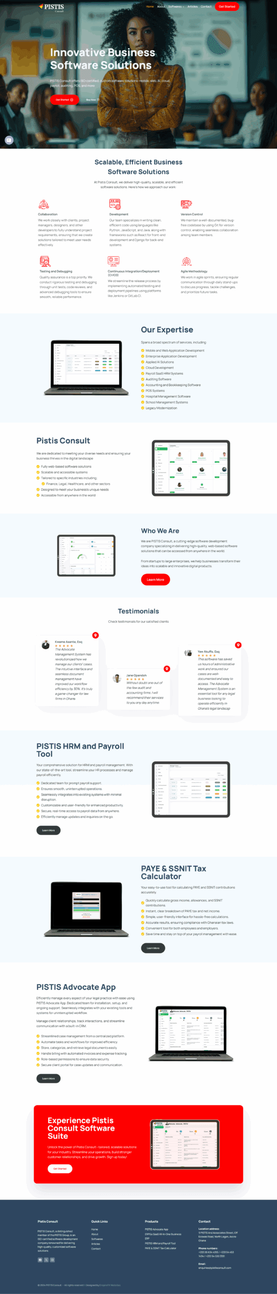 SaaS Company Website Design Pistis Consult - Web Design Company